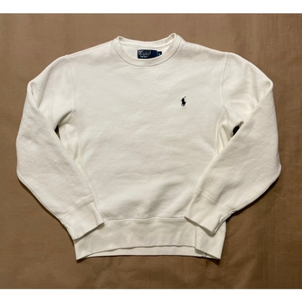 Vintage Y2K Polo by Ralph Lauren Sweatshirt Sz S White Preppy Old Money Tennis